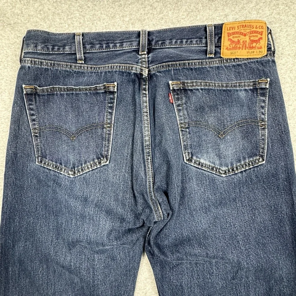 Levi's 505 Jeans Mens 38x30 Classic Straight Fit Cotton Denim Casual Basic‎ Work